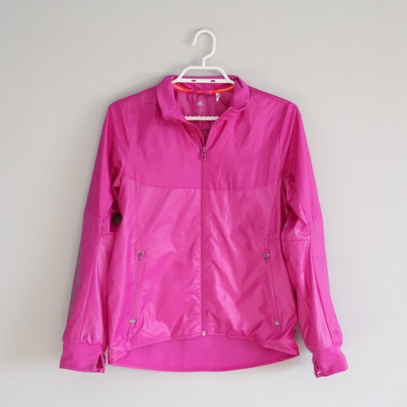 Adidas Supernova 11/12Y-M Pink Full Zip Running Outdoor Reflective Lined Jacket - Picture 1 of 11